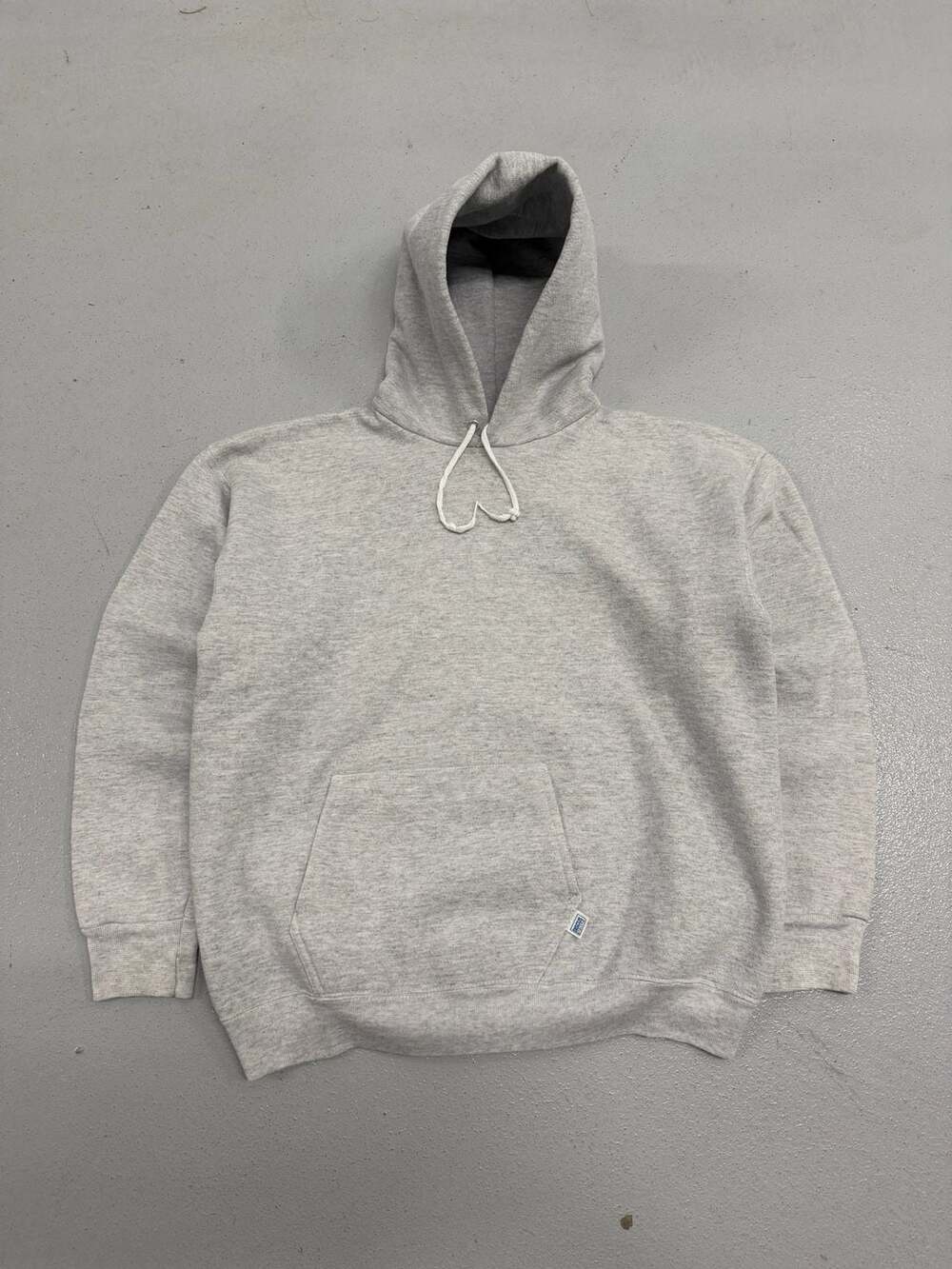 Vintage 90s Heather Gray Discus Athletic Heavyweight Fleece Pullover Hoodie